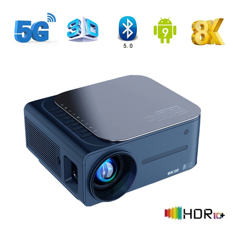 M8 projector Support HDR10 8K 4K 1080P Video 320ANSI 4G 5G Dual WiFi ...