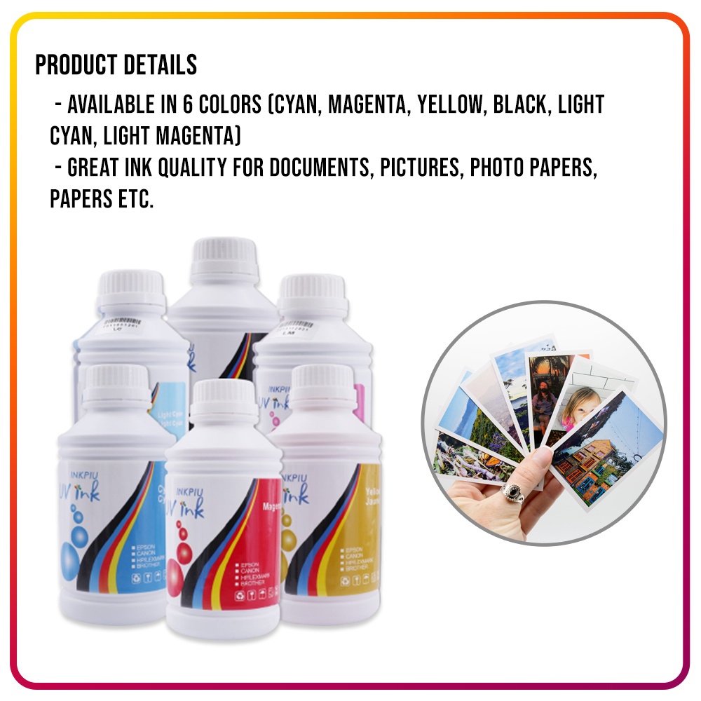 Ml Inkpiu Uv Dye Ink Universal Refill Ink Bottle Cmyk For Printers Colors Cpm