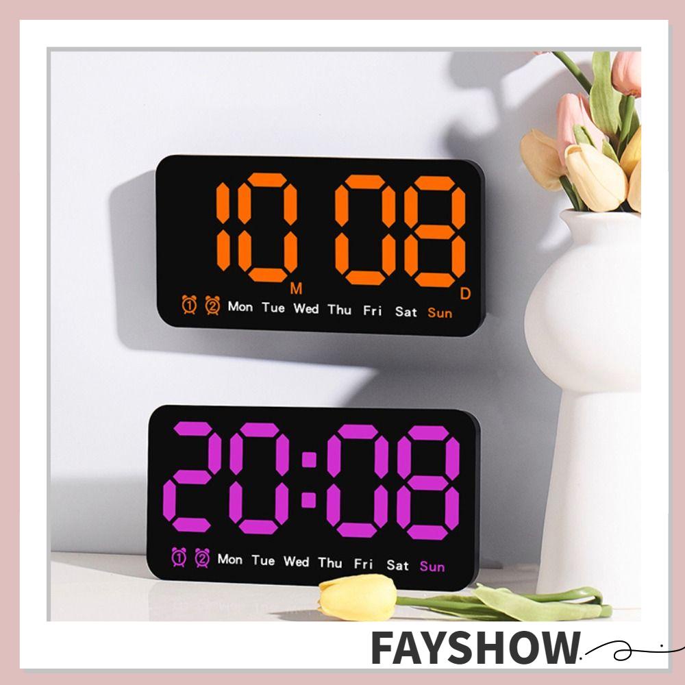 FAYSHOW2 Electronic Wall Clock, Wallmounted Multifunctional Digital
