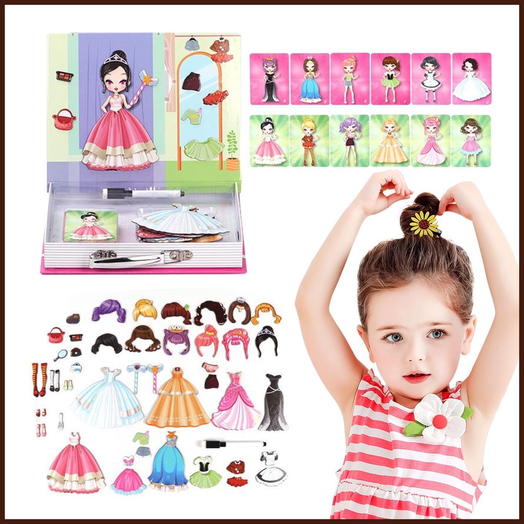 Dress up Toys 2 in 1 Princess Dress up Paper Doll Pretend Play