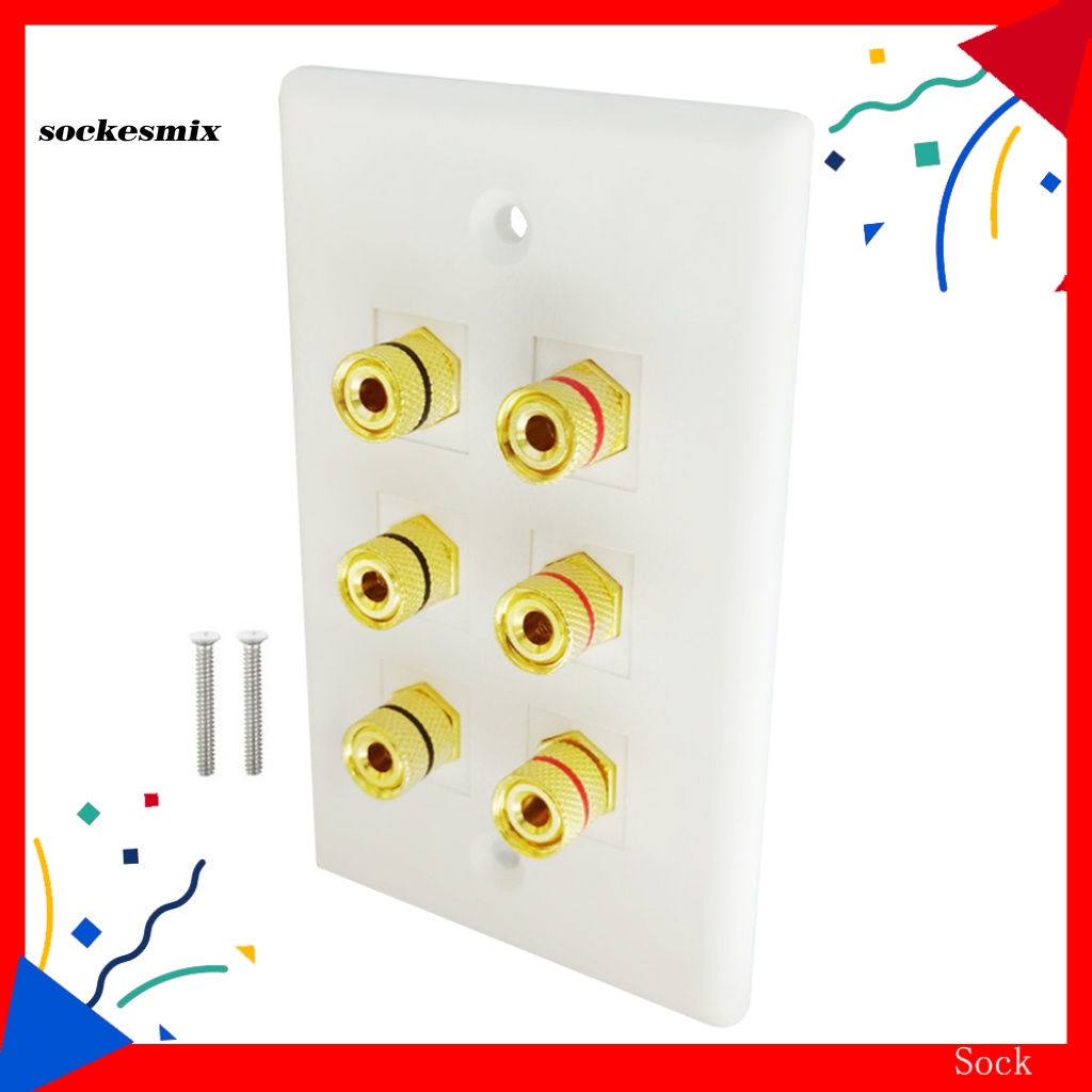 2-Pack Speaker Wall Plate With 4 Binding Post Banana Jacks - White Audio Faceplate