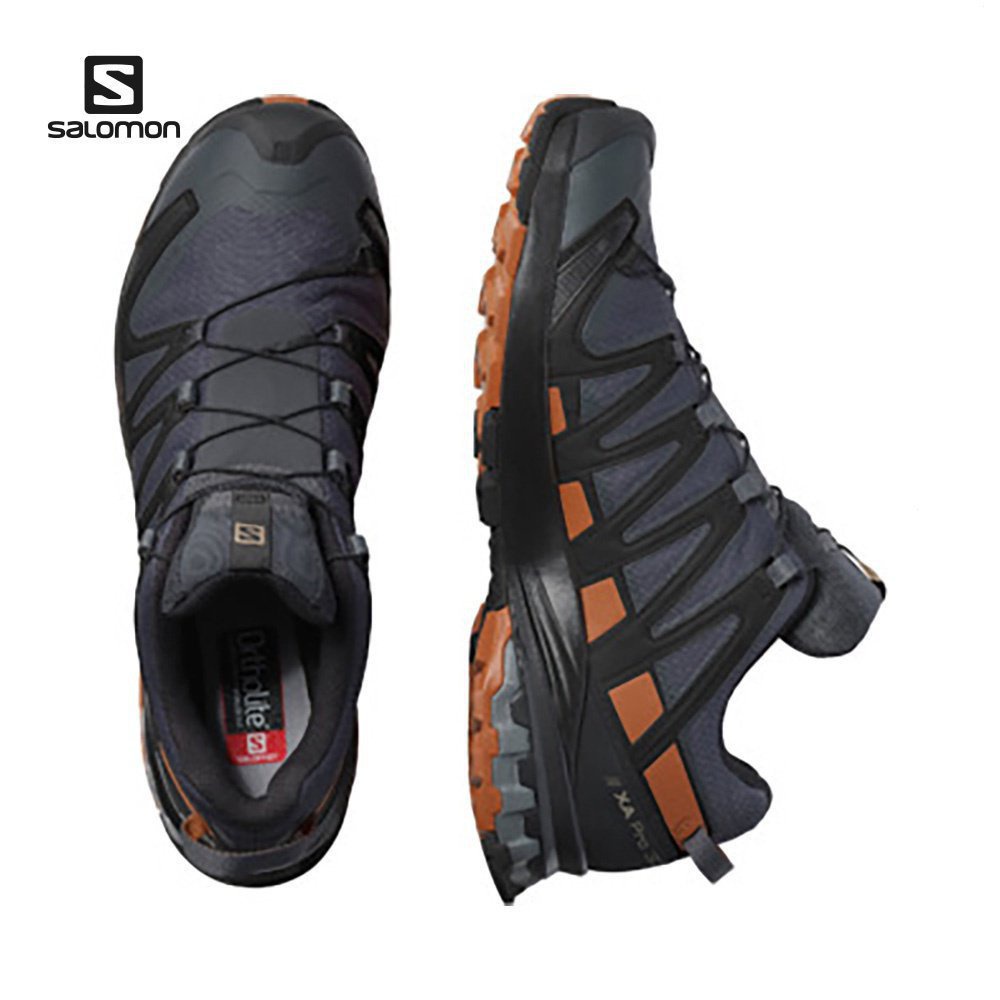 T22P Salomon Men XA Pro 3D V8 Wide GoreTex Trail Running Shoes Ebony