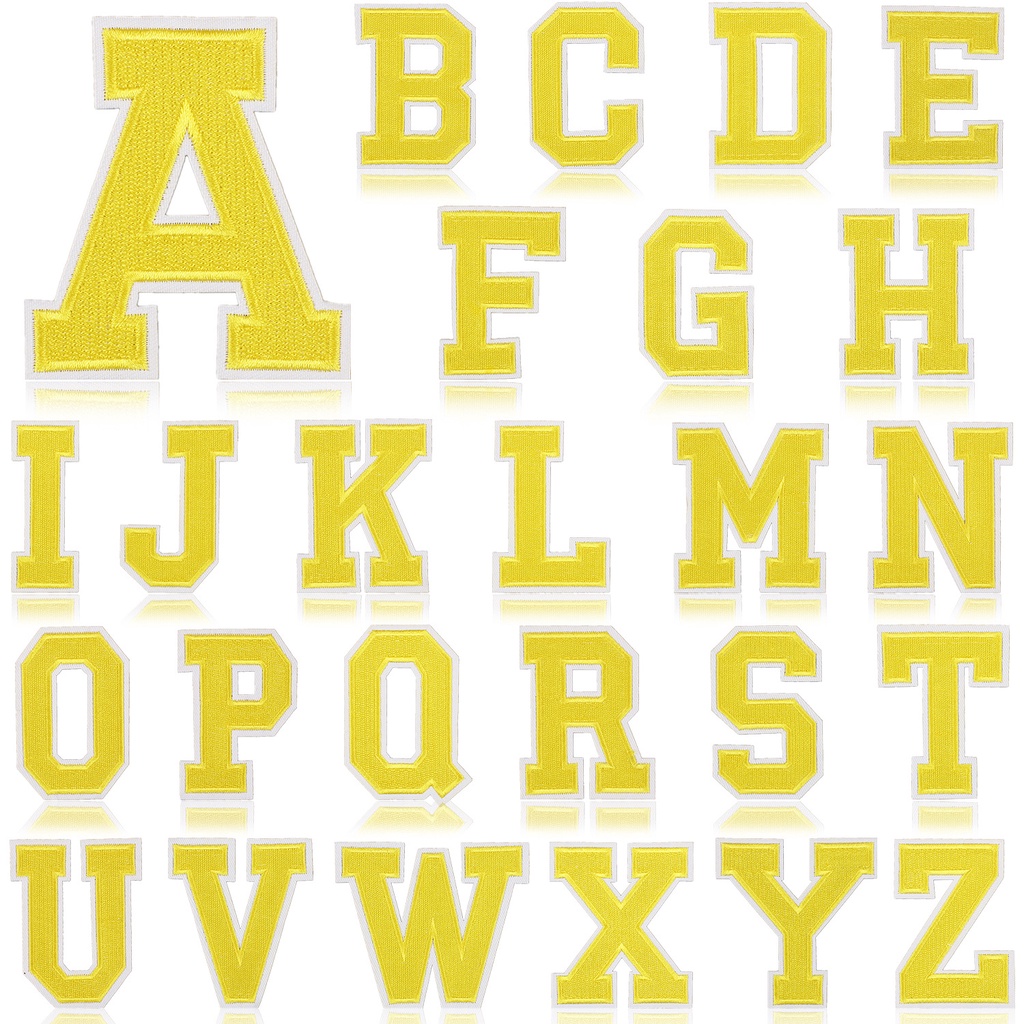 Pro Patch Store Yellow English Letter Series DIY Embroidery Patches for ...