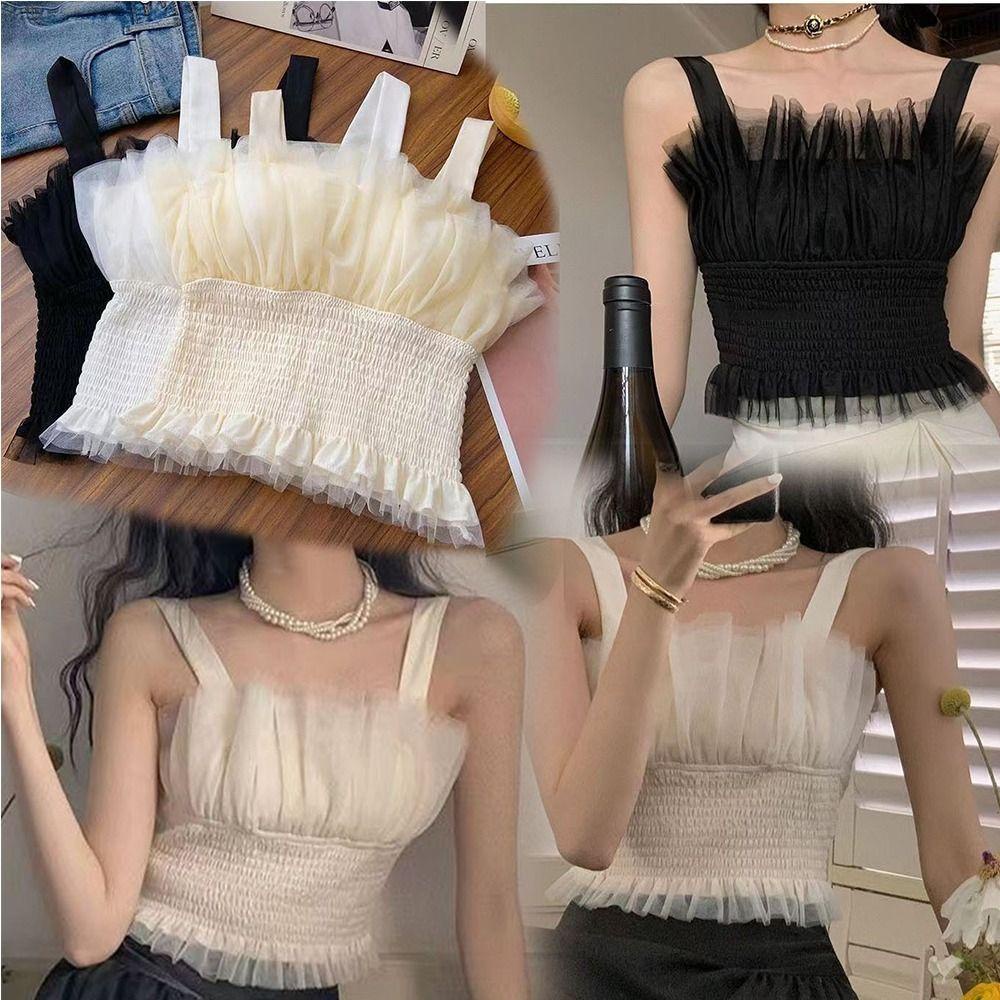 Ballet Core Lace Camisole Top Women Vest Top French Style Tank Top ...