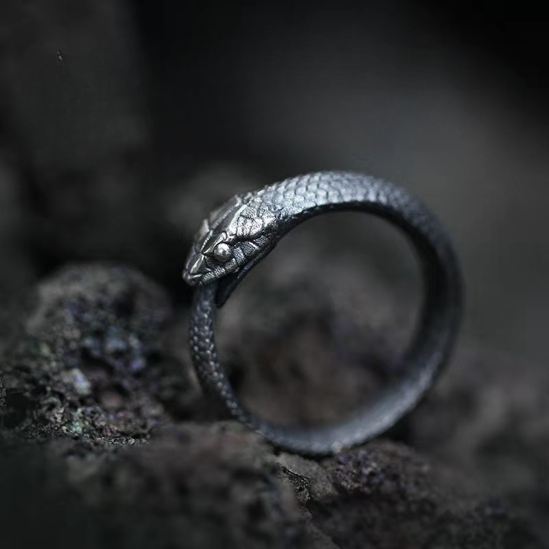 New Trend Tailed Snake Adjustable Ring for Men Punk Fashion Ouroboros ...