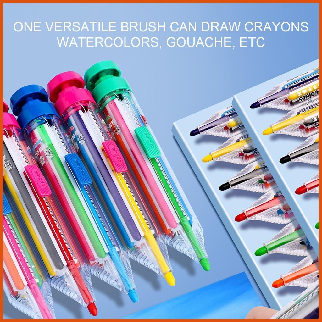 8 in 1 Crayons Rotating 8 In 1 Pens Coloring Crayons Portable 8 Color ...