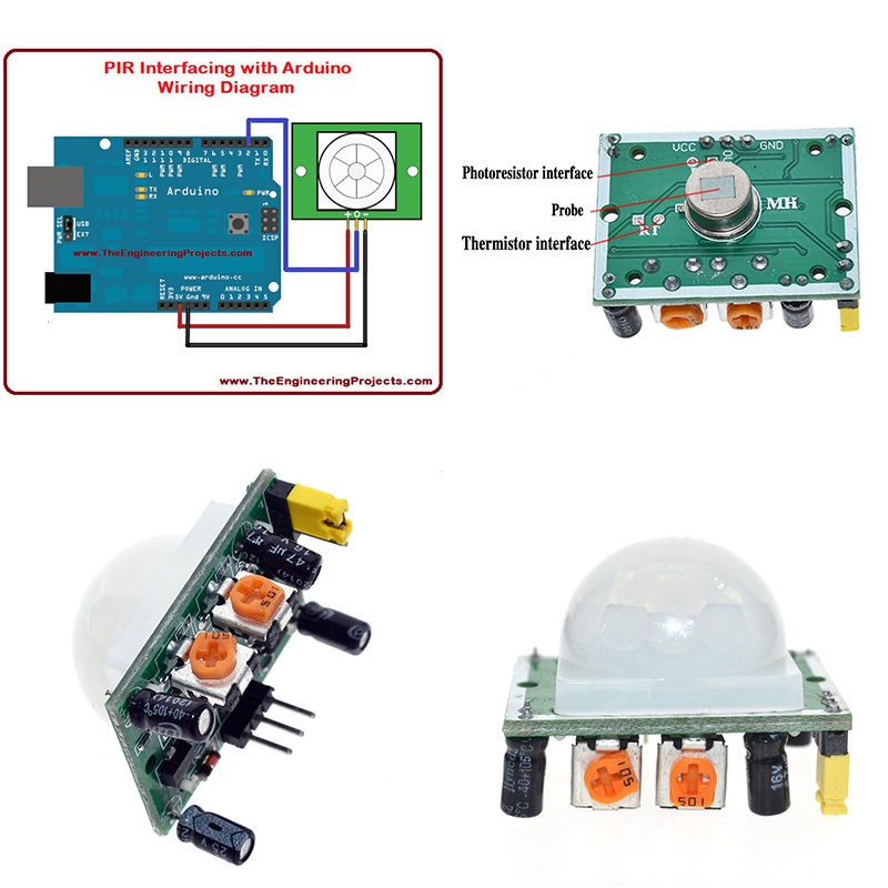 HC-SR501 adjustment infrared pyroelectric infrared PIR module motion ...