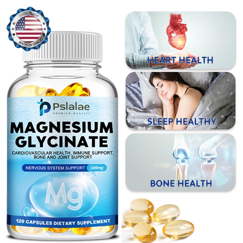 Magnesium Glycinate 500mg - Supports muscle, bone strength and heart ...