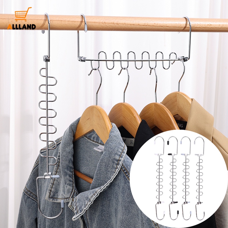Creative Foldable Wave-shaped Metal Hanger Storage Hanging Rack Balcony ...