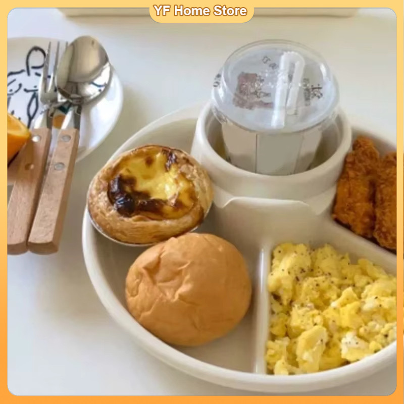 Breakfast Plate Divided Portable Barbecue Picnic Tray Portion Control ...
