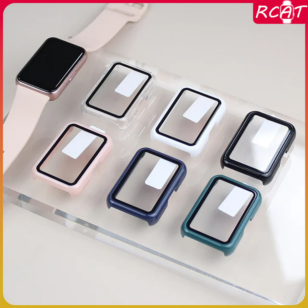 Tempered Glass Hard PC Case for Samsung Galaxy Fit 3 Smartwatch Screen ...