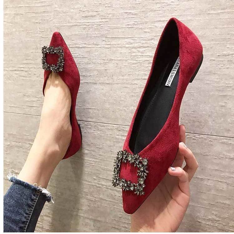 Women Plus Size Flat Shoes Pointed Boat Shoes Fashion Wild Women Shoes ...