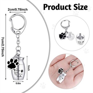 NLINNI Pet Urns Keychain, Paw Print Stainless Steel Dog Ashes Keepsake ...