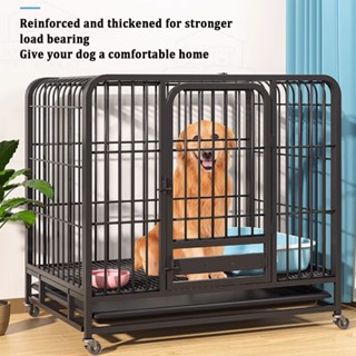 Square Tube Dog Cage Stainless Steel Dog Cage With Poop Tray Pet Cage ...