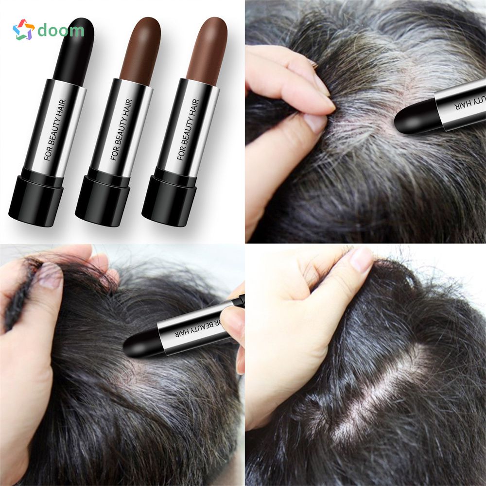 Mlsmile Temporary Hair Dye Pen White Hair Cover Lipstick Hair Dye Cream  Black Temporary Hair Dye 【doom1】