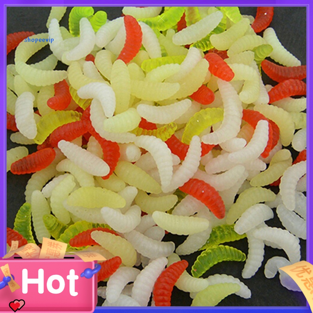 SPVPZ 50 Pcs Soft Silicone Mealworms Maggot Grub Worm Fishing Lures Bait Tackle Shopee Philippines