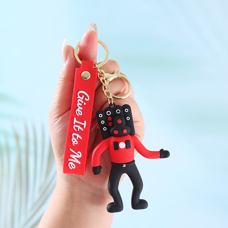 Skibidi Toilet Keychain PVC Doll Keyring Camara Man Figure Skibidi ...