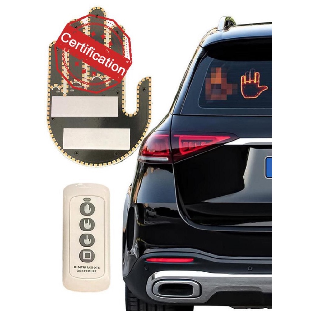 Funny Car Finger Light with Remote Road Rage Signs Middle Gesture Hand ...