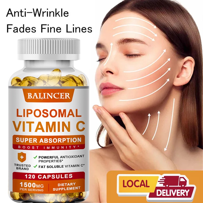 Liposomal Vitamin C Capsules, Immune System and Collagen Booster, High