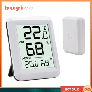 ORIA Wireless Thermometer LCD Display Indoor Outdoor Sensor Temperature  Sensor Indoor Digital Hygrometer Thermometer With Clock