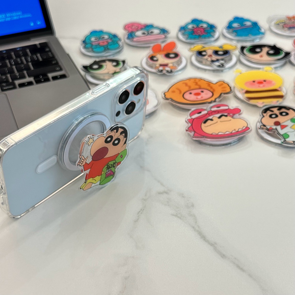 Phone Holder Kickstand Creative Magnetic Attraction Stand Crayon Shin ...