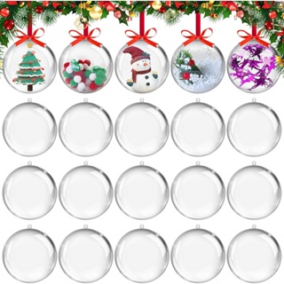 15pcs Clear Plastic Fillable Ornament Balls for DIY Craft Projects  Christmas Party Home Decor