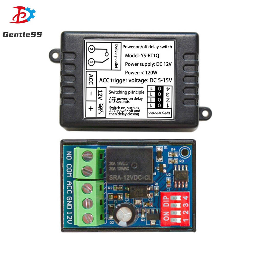 12V Power On-Off Delay Switch Relay Module with Case Single Chip ...