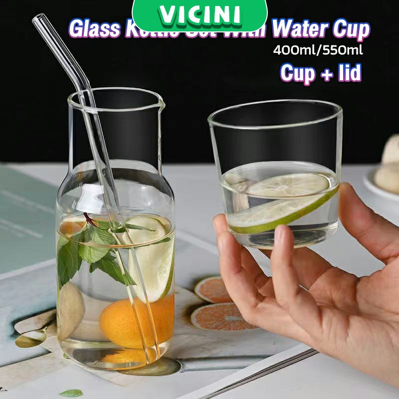 Mini Carafe Pitcher With Lid Glass Cold Hot Water Bottle Glass Kettle ...