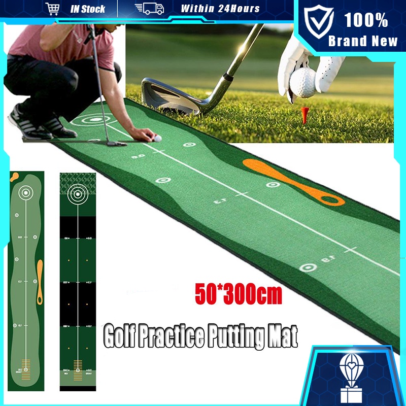Portable 3M Golf Putter Practice Mat Non-skid Putting Trainer Grass Mat ...