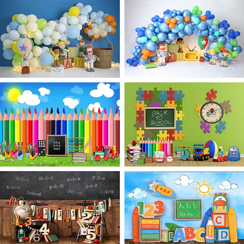 Back to School ABC Pencils Party Backdrop For Baby Shower New Born Cake ...