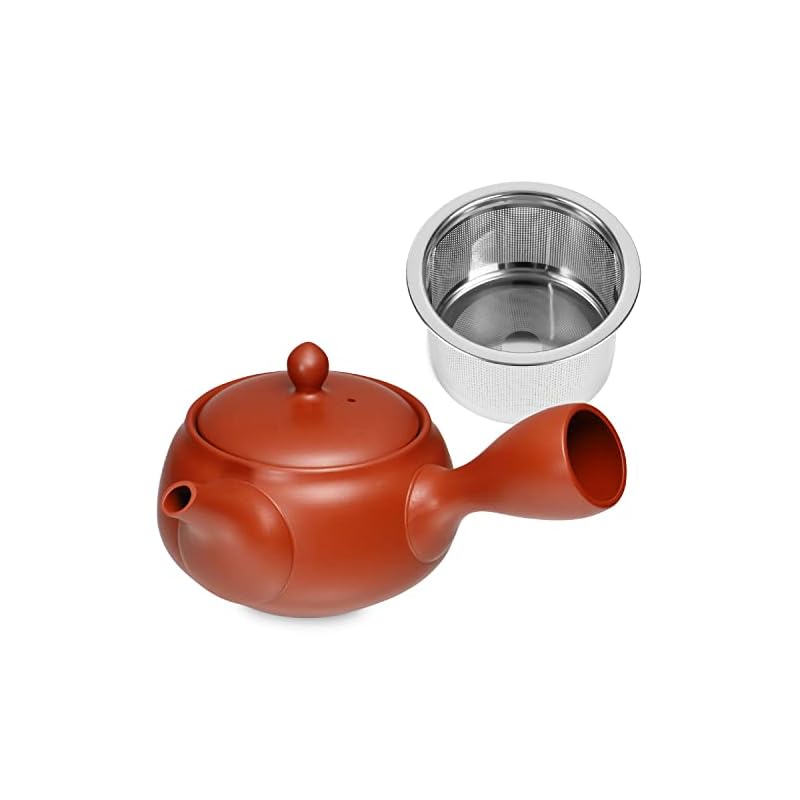 Kitsusako Tokoname ware Shizuku kyusu Shumudo color [with an easyto