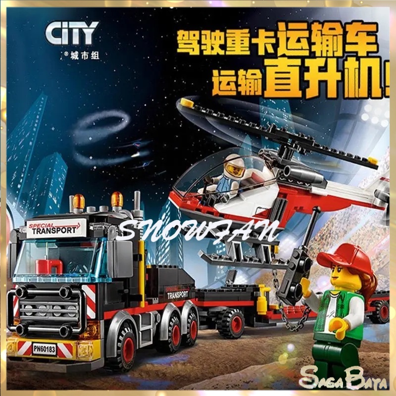 NON LEGO MOC City Series Heavy Cargo Transport Building Blocks Creative ...