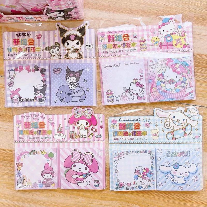 ky 25 Sanrio Sticky Note Pads (CX004) featuring Melody, Kuromi, Hello ...