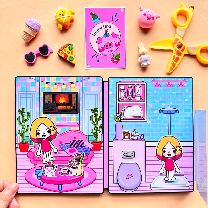 Toca Life World Quiet Book Toca Boca Eined's Color House paper doll ...