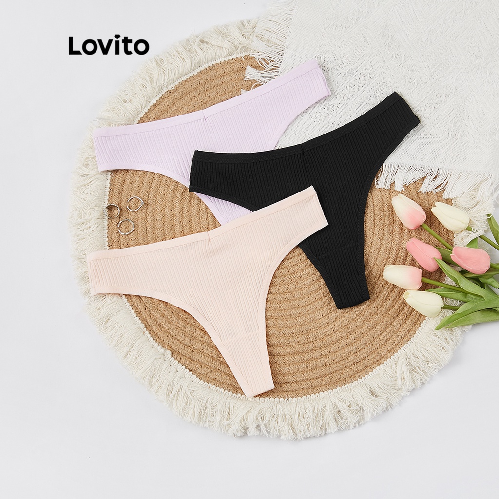 Lovito Women 3Pcs Hipster Thong Underwear L23ld328 Shopee Philippines