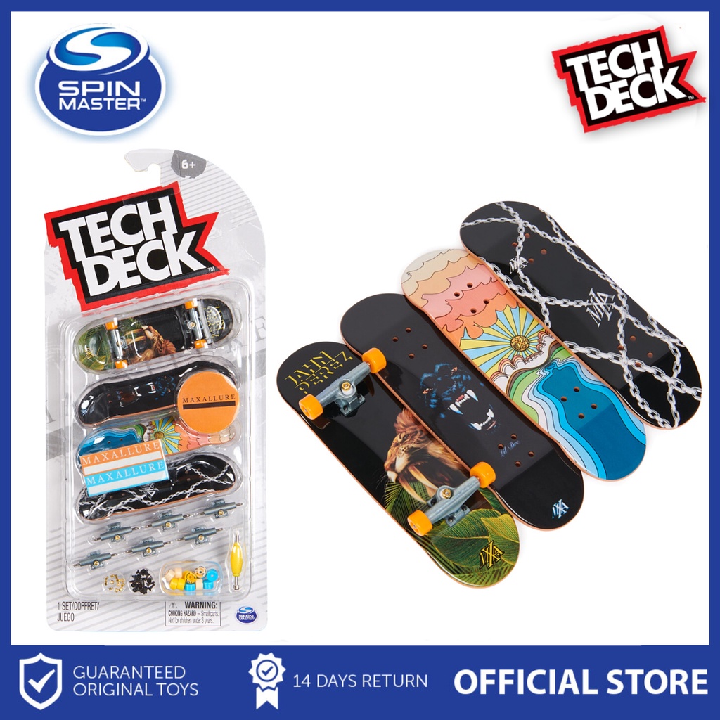 Tech Deck Mini Fingerboard 4 Pack Multipack Set Maxallure Mini