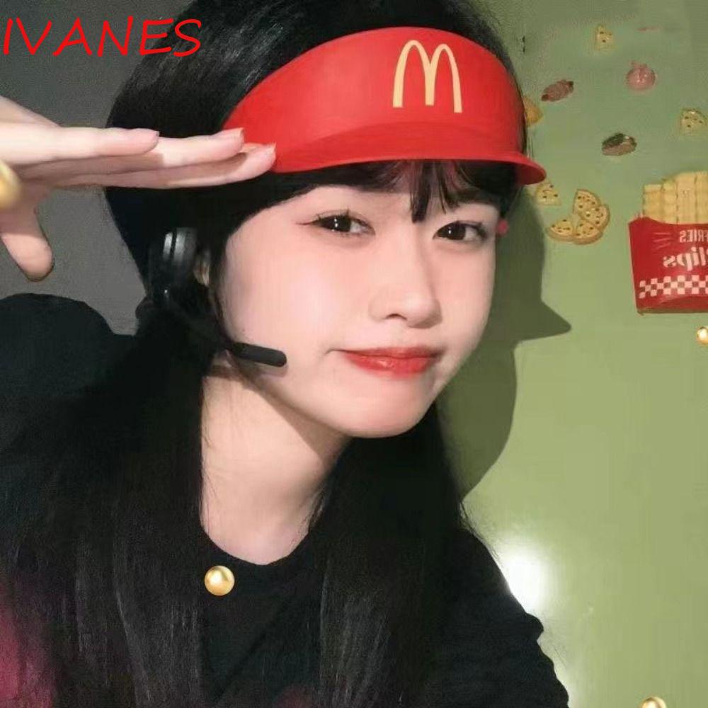 IVANES McDonald's Red Hat, Sunshade Selfie McDonald's Cap, Family Toy