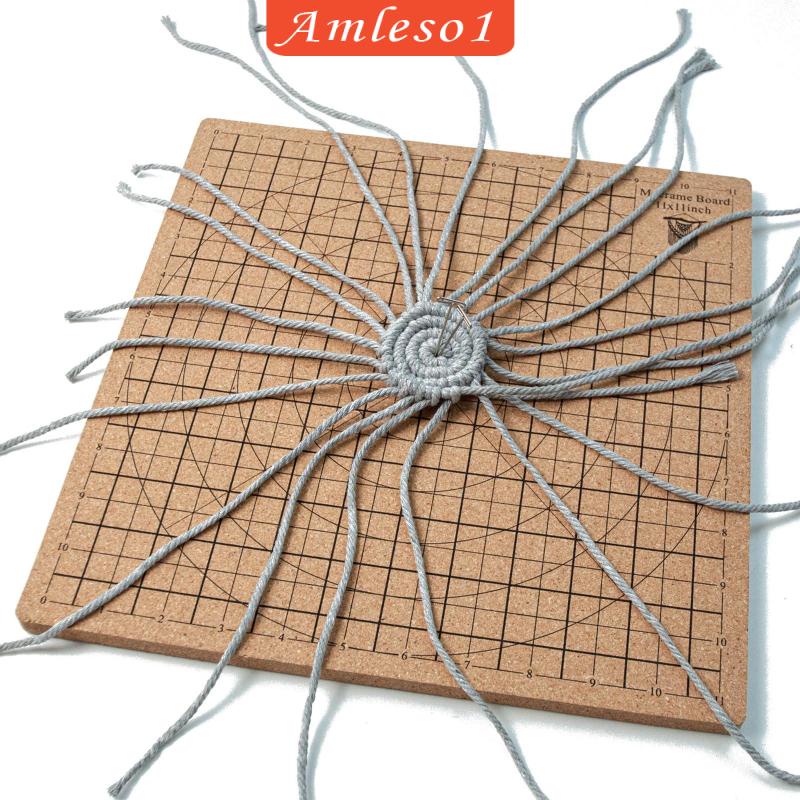 [Amleso1] 31 Pieces Macrame Board and Pins Macrame Board with Pins Cord