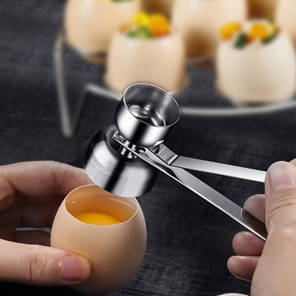 Egg Topper Cutter Stainless Steel Egg Shell Remover For Raw/Soft/Hard