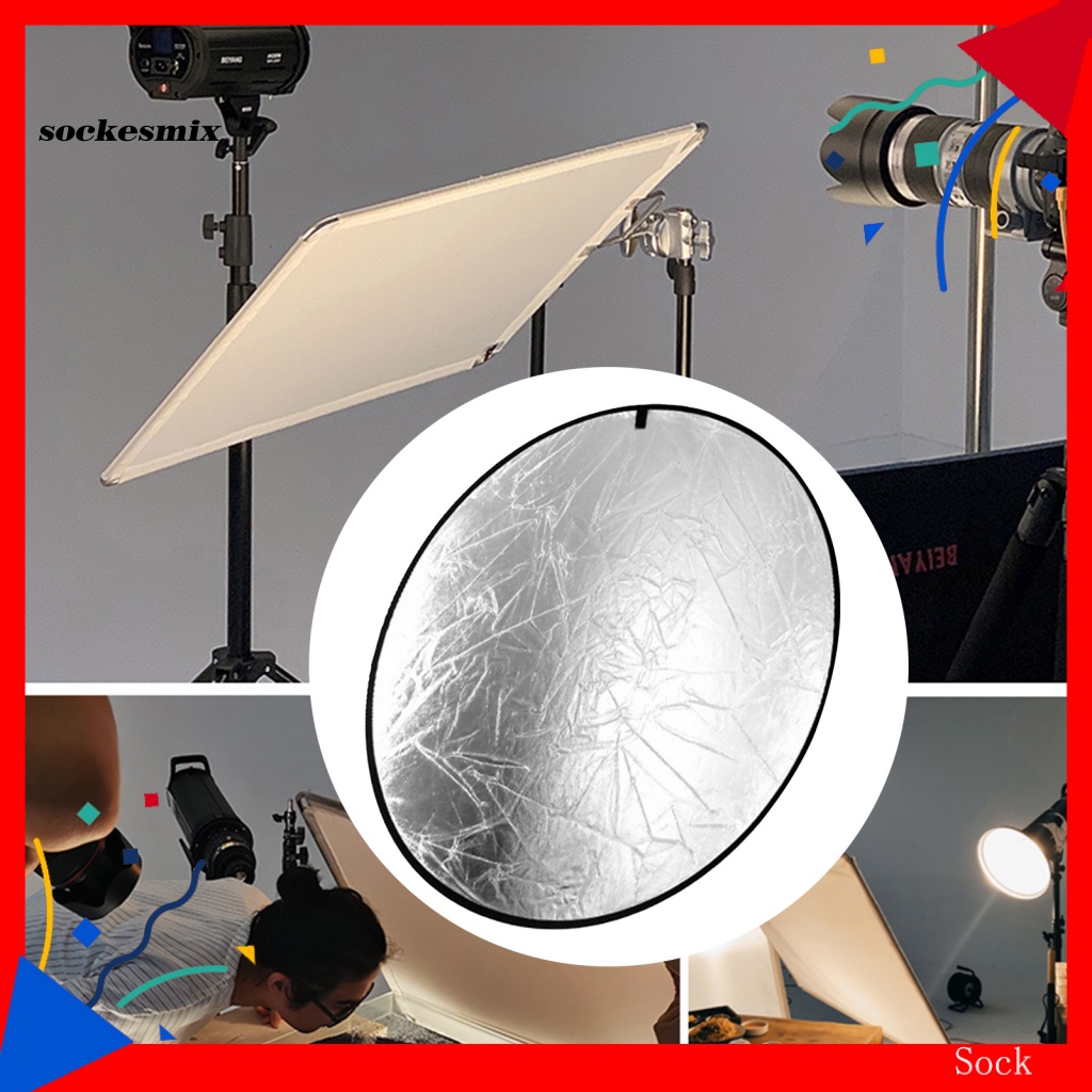 SX Reflective Board 2in1 Collapsible Round 60cm Photography Reflector Light Diffuser for