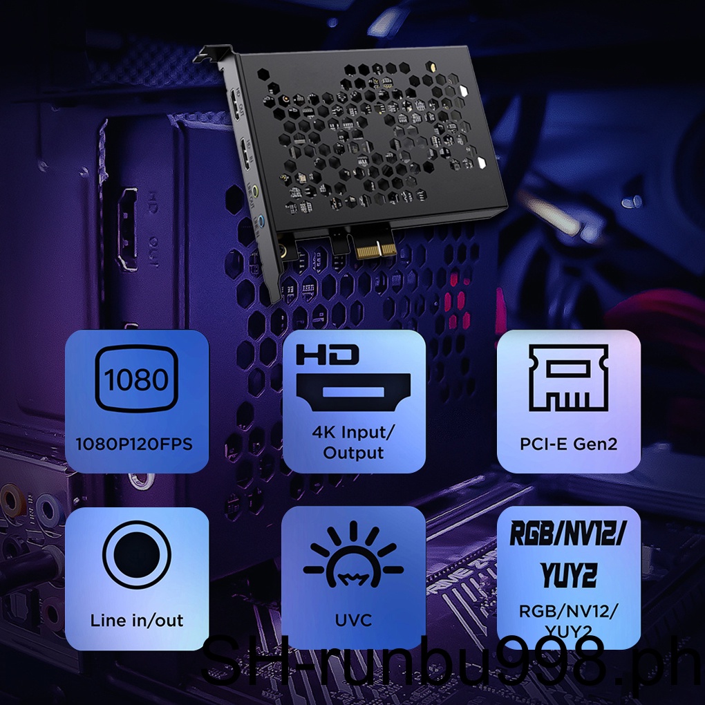 Video Capture Card PCIE RGB Lowlatency Gaming Recording Grabber