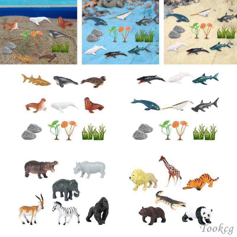 [Tookcg] Sea Animals Bath Water Toys Assorted Learning Deep Sea Animals