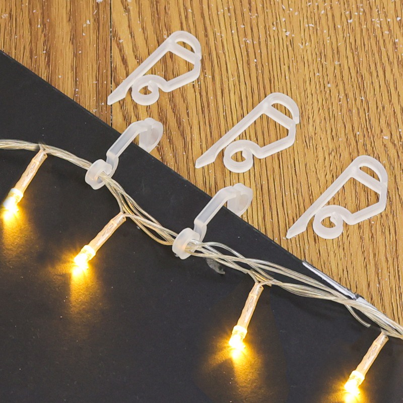 20Pcs/Pack Gutter Hooks LED Light Holder Christmas Lights Clips Outdoor ...