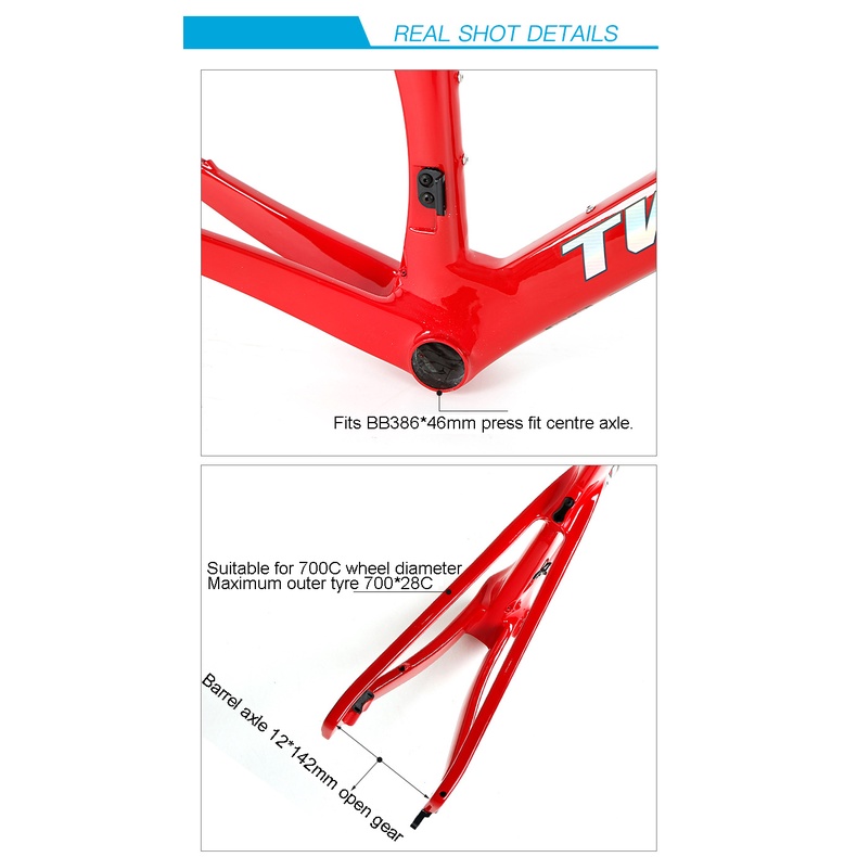 TWITTER R10 Carbon Fibre Road Bike Frame Disc Brake Bicycle Frame 700C ...
