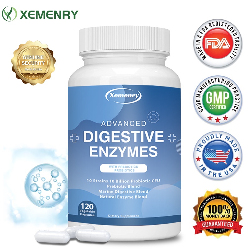 Xemenry Digestive Enzymes - Prebiotic and Probiotic Supplement ...