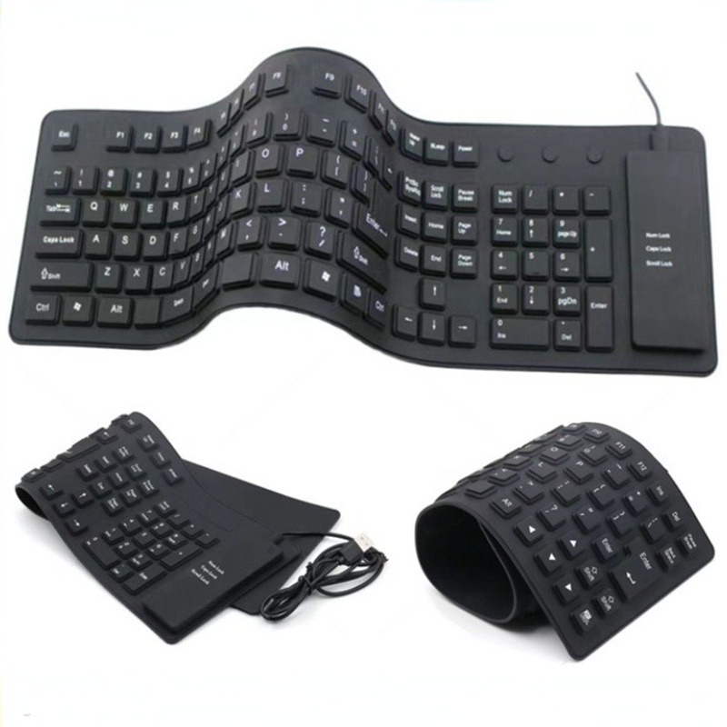 Mute Wired Keyboard Waterproof Dustproof Soft Keyboard Usb Silica ...