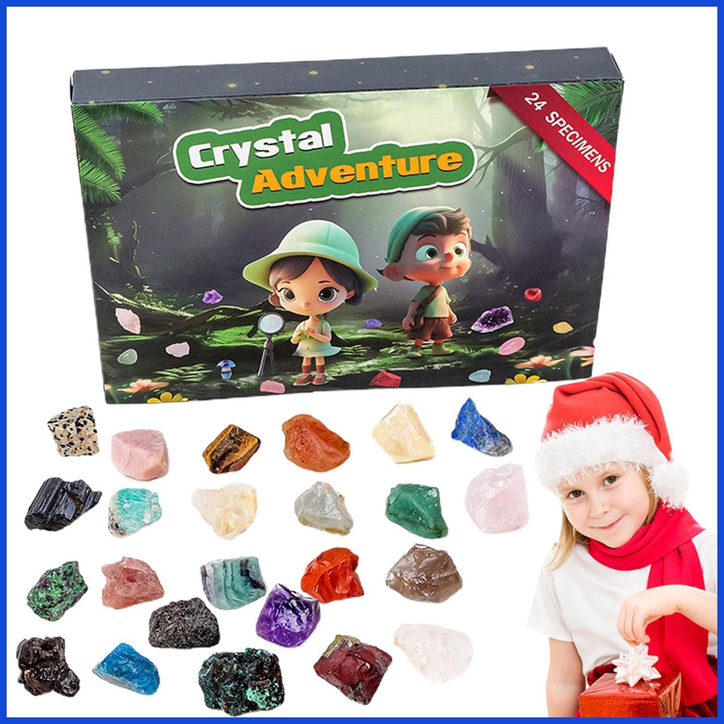 Rock Advent Calendar 24 Days Crystals Gemstones Dig Kit Minerals