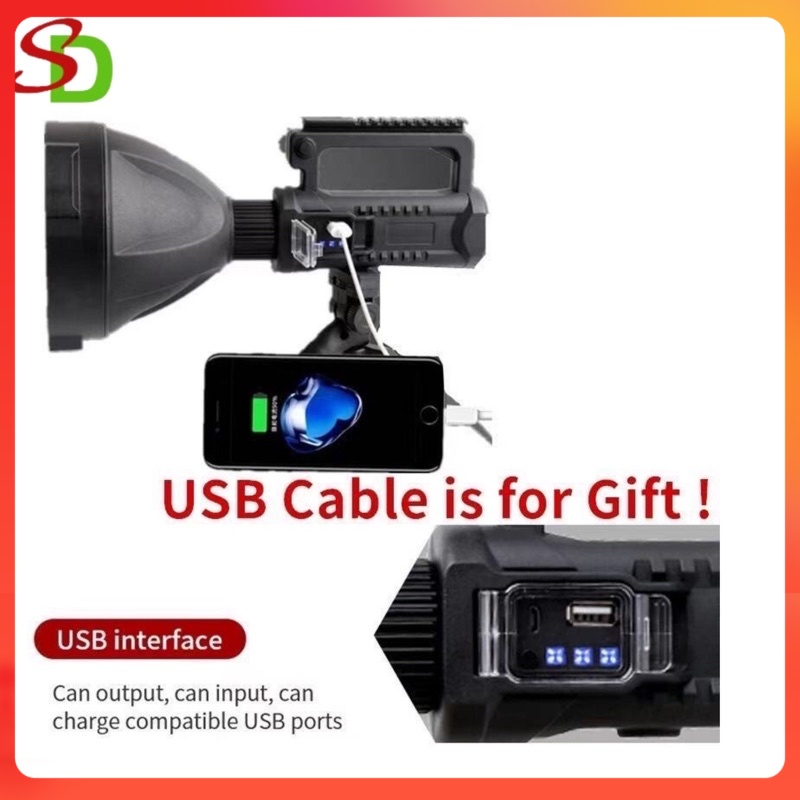 Multifunctional Searchlight Strong Light LED Flashlight | Shopee ...