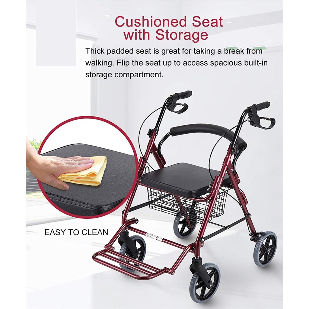 Rollator Walker with Footrest Medical Rollator Walker with Footrest