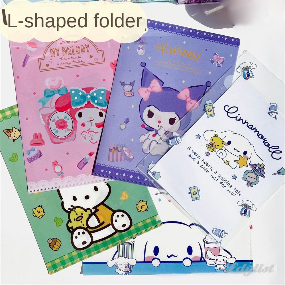 Sanrio L-shaped Folders Kuromi Cinnamoroll A4 Portable Folder Organ Bag ...